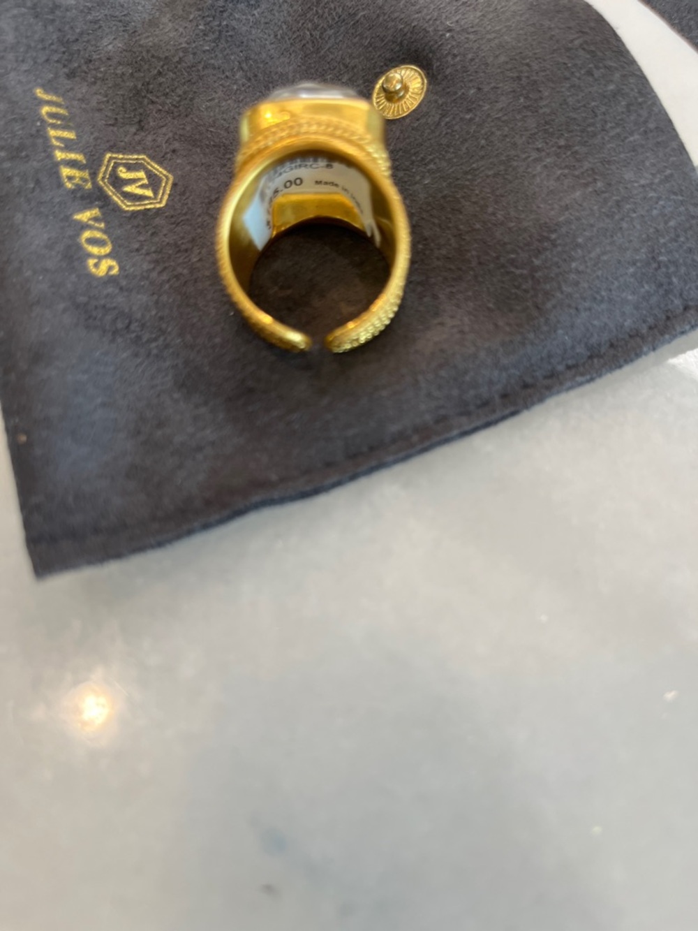JULIE VOS Gold and White Women's Ring - Picture 13 of 14